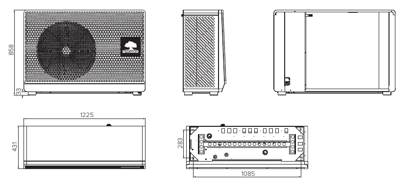 Appearance and dimensions of MHCS 035 UBS