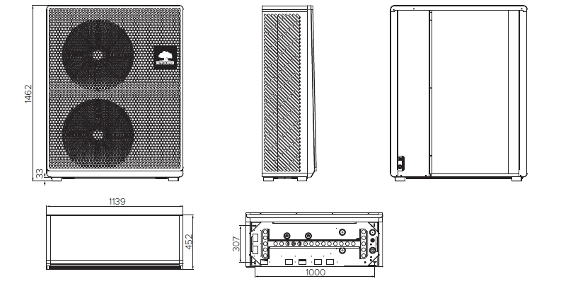 Appearance and dimensions of MHCS 050 UBS