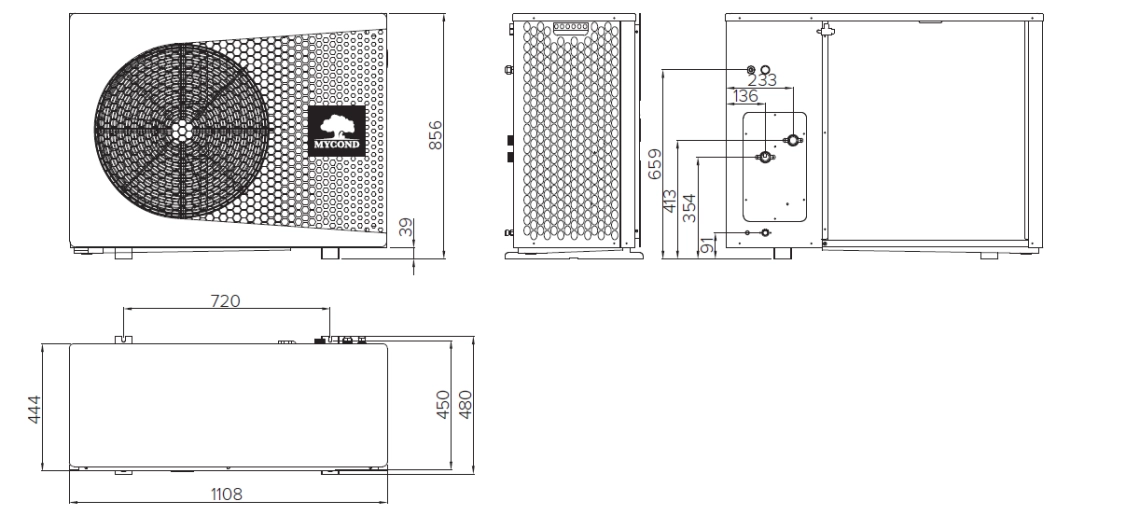 dimensions of the MHCM 06 SU1A / MHCM 10 SU1A