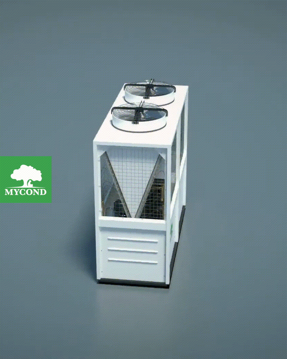 A modular heat pump system illustrating its energy efficiency and flexibility.