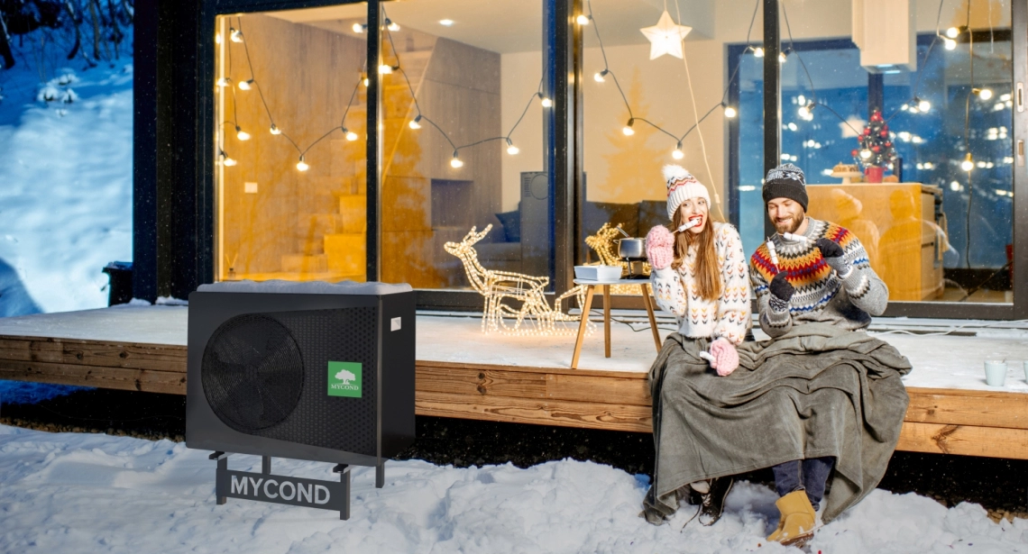 Moderne MyCond BeeThermic warmtepomp met efficiënte invertertechnologie.