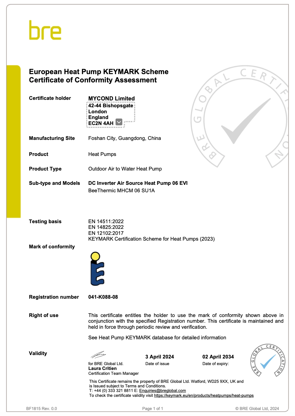 Monoblok-warmtepomp uit de MyCond BeeThermic-serie.