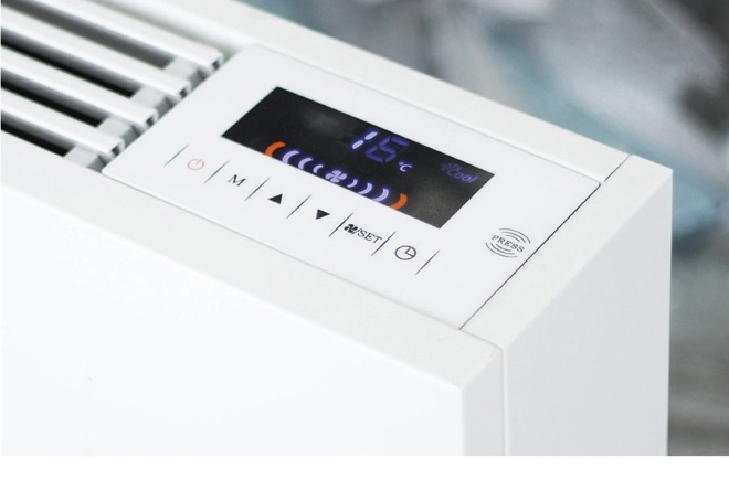 MyCon Silent Sleek staande ventilatorconvector voor efficiënte en stille airconditioning.