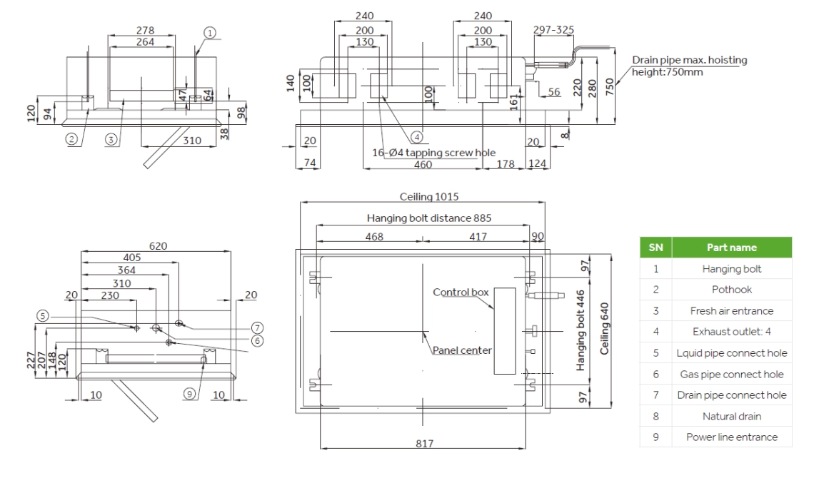 MyCond 2-weg cassette totale afmetingen