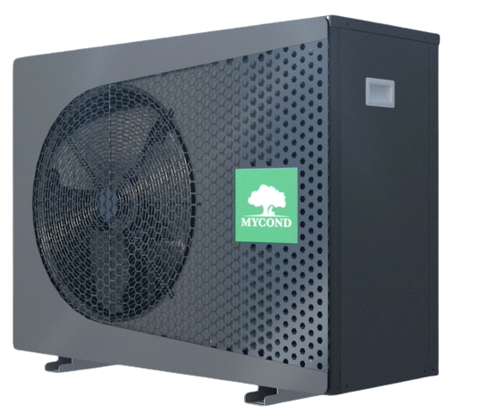 MyCond BeeThermic Monoblock warmtepomp installatie-opties illustratie.