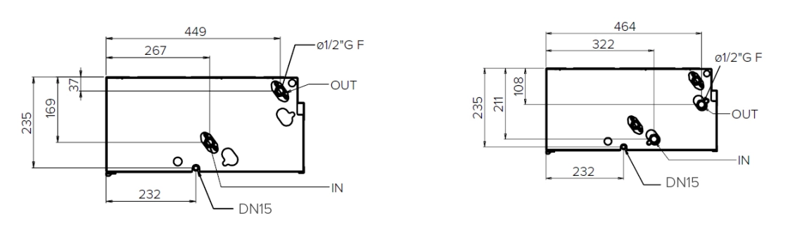 MyCond HPL Diagram met de luchtverdeling en regelmechanismen in ventilatorconvectoren met middelgrote ESP-kanalen.