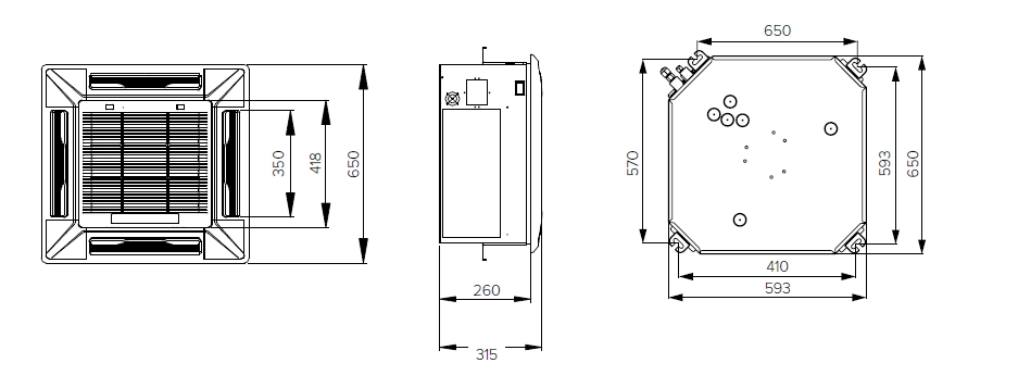 MyCond MCFK-T2 Een compacte plafondventilatorconvector voor een efficiënte luchtverdeling.