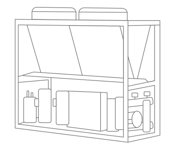 MyCond MCU-YHR Modulaire warmtepomp met compact ontwerp voor efficiënte energieterugwinning.