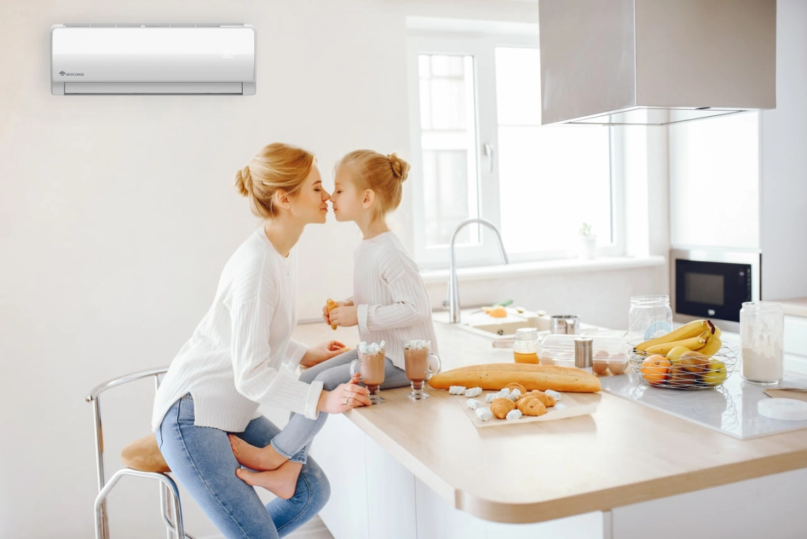 MyCond MHW Ventilatorconvector voor wandmontage met LED-display en slaapstand.