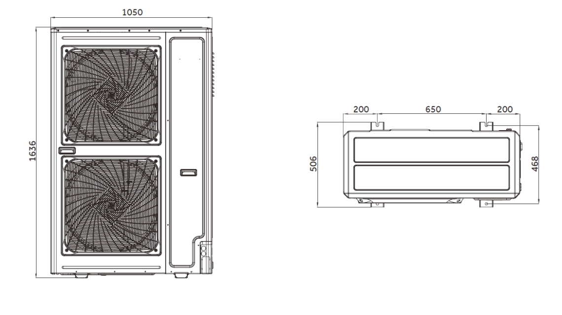 MyCond MRF S totale afmetingen - 2