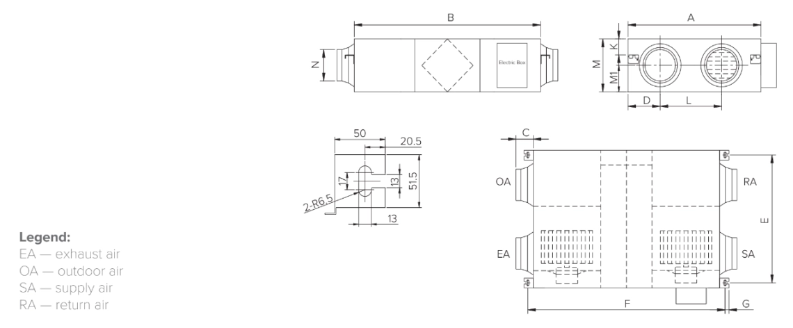 MyCond MVS***-DW Totale afmetingen - 2