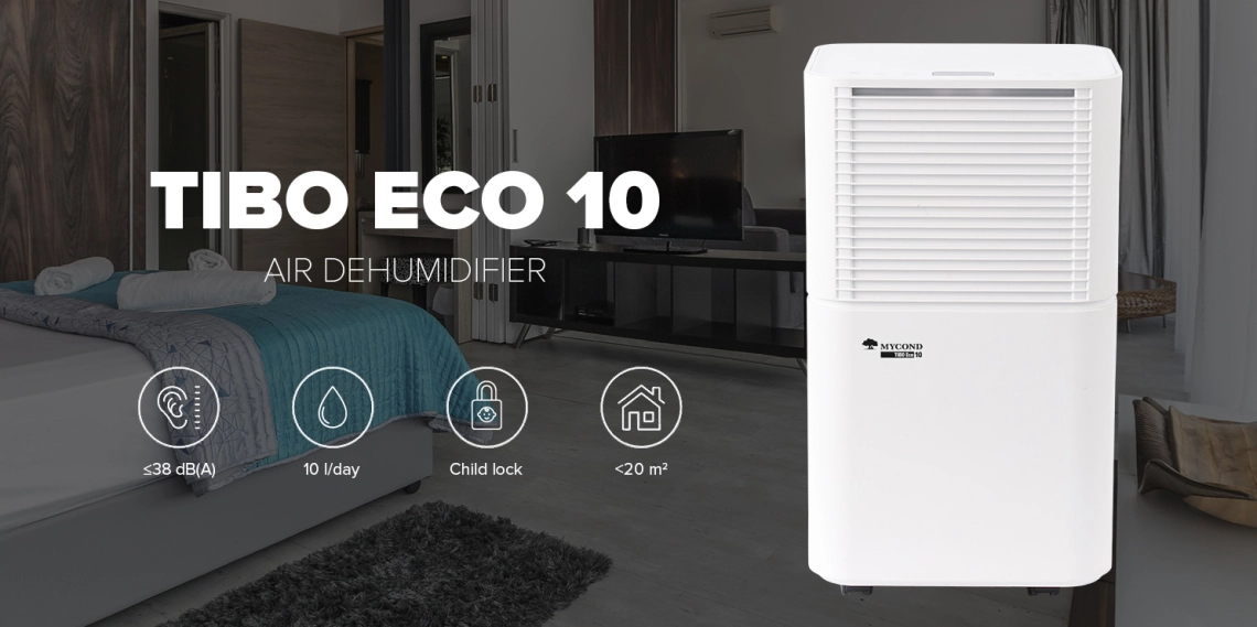 MyCond TIBO Eco 10 Energiezuinige luchtontvochtiger voor huishoudelijk gebruik.