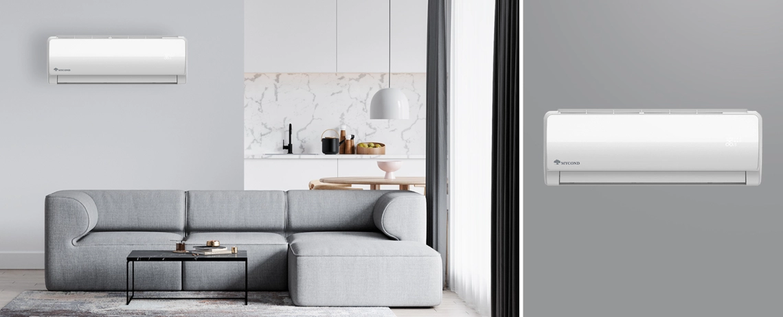 MyCond ventilatorconvector voor wandmontage uit de MHW-serie in een strak design.