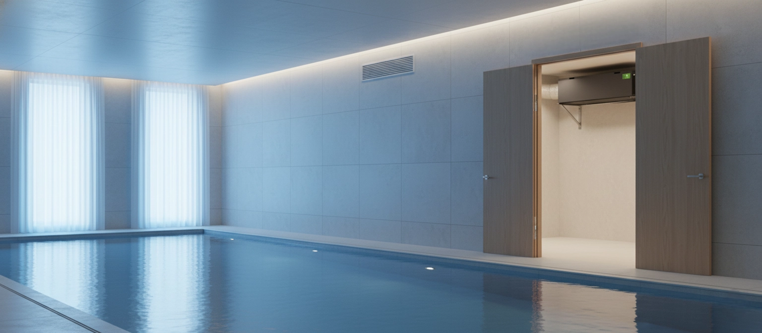 Kanaaldroger voor zwembaden, schone en droge atmosfeer met Mycond MSHAC