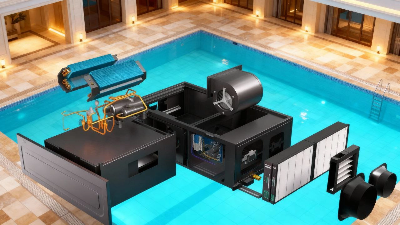 Kanaalontvochtiger voor zwembaden, vochtigheidsregeling, Mycond MSHAC