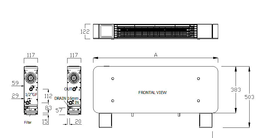 Dimensions and weights